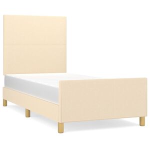 vidaXL Bedframe zonder matras 100x200 cm stof cr&egrave;mekleurig