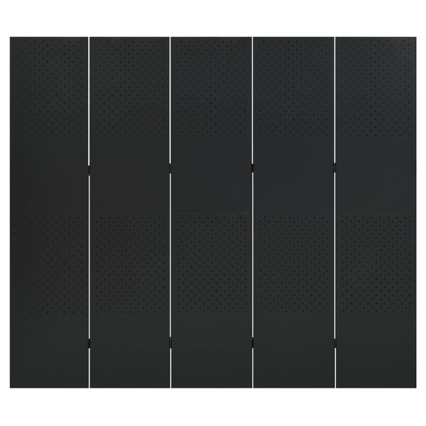 vidaXL Kamerschermen 2 st met 5 panelen 200x180 cm staal zwart