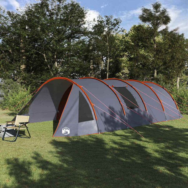 vidaXL Tunneltent met dak Grijs en Oranje 778 x 356 x 210 cm