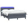 vidaXL Boxspring met matras en LED fluweel donkergrijs 140x210 cm