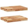 vidaXL Wandschappen 2 st zwevend olieafwerking 40x30x4 cm acaciahout