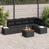 vidaXL Tuinbankenset met kussen 6 pcs Zwart poly rattan