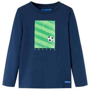 vidaXL Kindershirt met lange mouwen 104 marineblauw