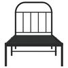 vidaXL Bedframe met hoofdbord metaal zwart 75x190 cm