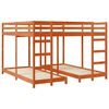 vidaXL Drie-hoog Bunk Bed Frame Wasbruin 200 x 200 cm