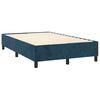vidaXL Boxspring met matras fluweel donkerblauw 120x190 cm
