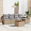 vidaXL Tuin Sofa Set 6 pcs beige en lichtgrijs