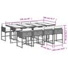 vidaXL 9-delige Tuinset met kussens poly rattan grijs