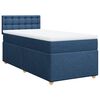 vidaXL Boxspring met matras stof blauw 90x200 cm