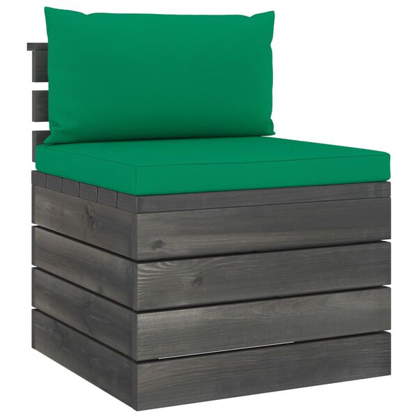 vidaXL 5-delige Loungeset met kussens pallet massief grenenhout