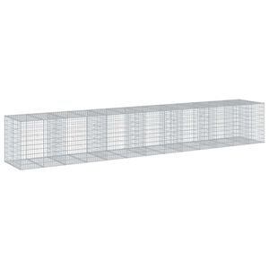 vidaXL Schanskorf 650x100x100 cm gegalvaniseerd ijzer zilverkleurig