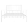 vidaXL Bedframe met hoofd- en voeteneinde metaal wit 120x200 cm