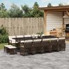 vidaXL 15-delige Tuinset met kussens poly rattan bruin