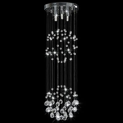 vidaXL Plafondlamp met kristallen kralen rond 3xG9 zilverkleurig