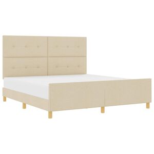 vidaXL Bedframe met hoofdeinde Cr&egrave;me 180 x 200 cm Stof