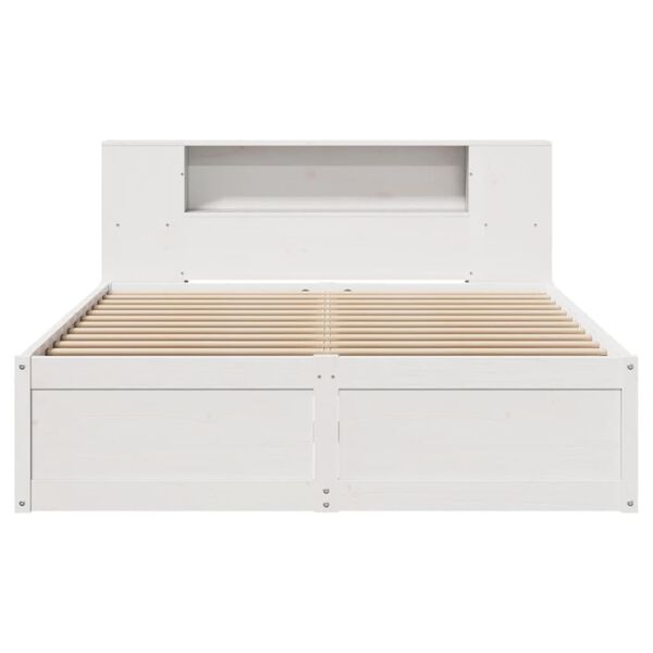 vidaXL Bedframe zonder matras massief grenenhout wit 160x200 cm