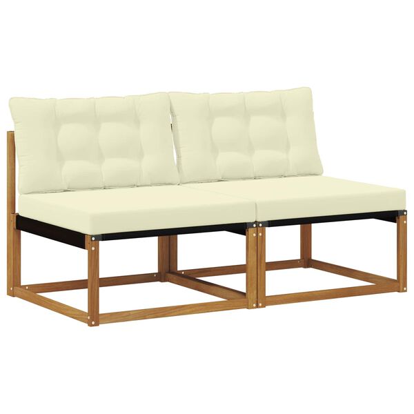vidaXL 2 Stuk Buiten Midden Sofa Massief Acaciahout Naturel