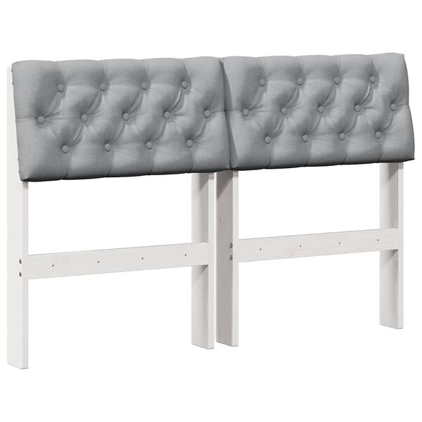 vidaXL Gestoffeerd hoofdbord Lichtgrijs 120 cm Massief grenenhout