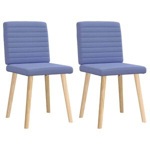 vidaXL Eetkamerstoelen 2 st stof jeansblauw