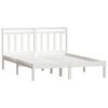 vidaXL Bedframe massief hout wit 150x200 cm