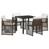 vidaXL Tuin eettafelset 5 st Bruin poly rattan