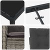 vidaXL Tuin eettafelset met kussen 5 pcs Grijs poly rattan