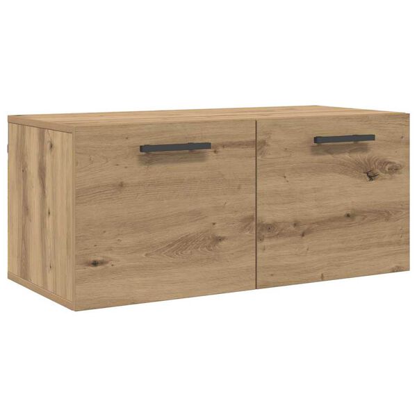 vidaXL Wandkast artisanaal eikenkleurig 80 x 36.5 x 35 cm Bewerkt hout