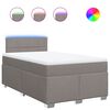 vidaXL Boxspring met matras stof taupe 120x200 cm