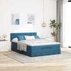 vidaXL Ottoman bed met matras 140x200cm fluweel donkerblauw