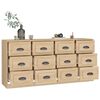 vidaXL Dressoirs 2 st bewerkt hout sonoma eikenkleurig