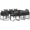 vidaXL Tuin eettafelset 9 pcs Zwart en Anthraciet 160 x 80 x 73 cm