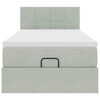 vidaXL Ottoman bed met matras 90x200cm fluweel lichtgrijs