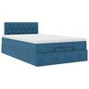 vidaXL Bed poef met matras 120x190 cm fluweel donkerblauw
