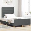 vidaXL Bedframe met hoofdeinde Donkergrijs 120 x 190 cm Stof