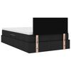 vidaXL Opbergbed met LED met matras Zwart 120 x 190 cm Polyester