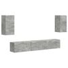 vidaXL Tv-meubelset Wandgemonteerd 5 pcs Beton Grijs Bewerkt hout