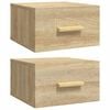 vidaXL Nachtkastjes 2 st wandgemonteerd 35x35x20 cm sonoma eikenkleur