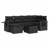 vidaXL 7-delige Loungeset met kussens poly rattan zwart