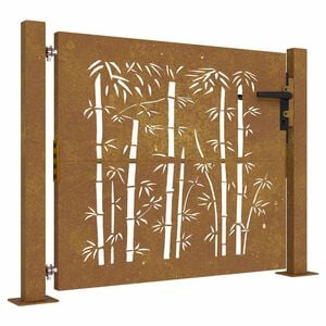 vidaXL Poort 100x100 cm bamboe-ontwerp cortenstaal