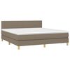 vidaXL Boxspring met matras stof taupe 180x200 cm