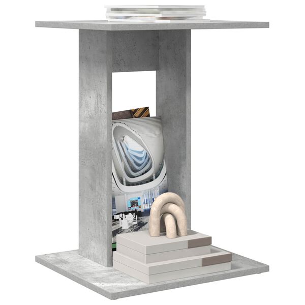 vidaXL Bijzettafel Beton Grijs 45 x 40 x 62,5 cm Bewerkt hout