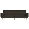 vidaXL Slaapbank 2-zits met 2 kussens stof donkerbruin