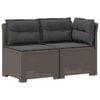 vidaXL Tweedelige Tuinbank met Kussens Rattan Look PP Lichtgrijs