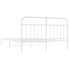 vidaXL Bedframe met hoofdbord metaal wit 183x213 cm