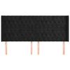 vidaXL Hoofdbord met randen 183x16x118/128 cm fluweel zwart