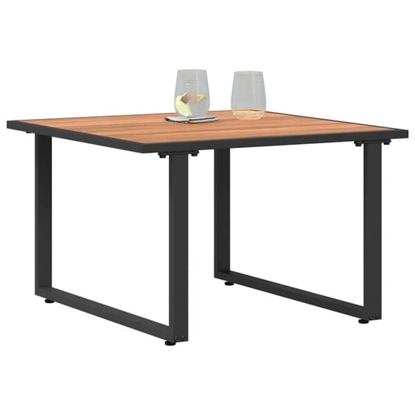 vidaXL Salontafel Zwart en Bruin 55 x 55 x 35 cm Gepoedercoat staal