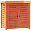 vidaXL Oppottafel met schappen 82,5x50x86,5 cm grenenhout bruin