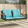 vidaXL Schommelbank met kussens 109x62x40 cm poly rattan zwart