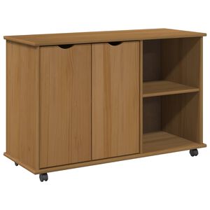 vidaXL Rolling Kast Honingbruin 100 x 39 x 65,5 cm Massief Vurenhout