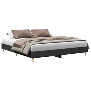 vidaXL Bedframe matras zonder matras 200x200 cm spaanplaat zwart
